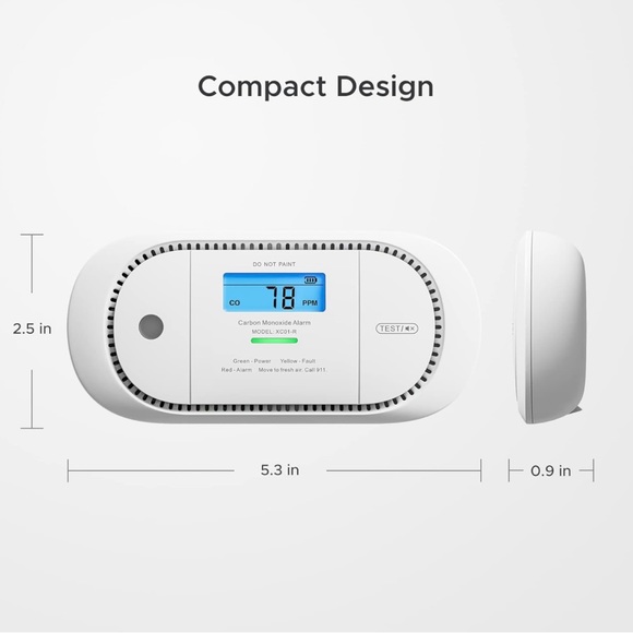 X-Sense Carbon Monoxide Detector Alarm with Digital LCD Display, Replaceable Ba - Picture 7 of 8